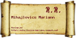 Mihajlovics Mariann névjegykártya