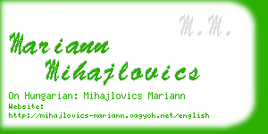 mariann mihajlovics business card